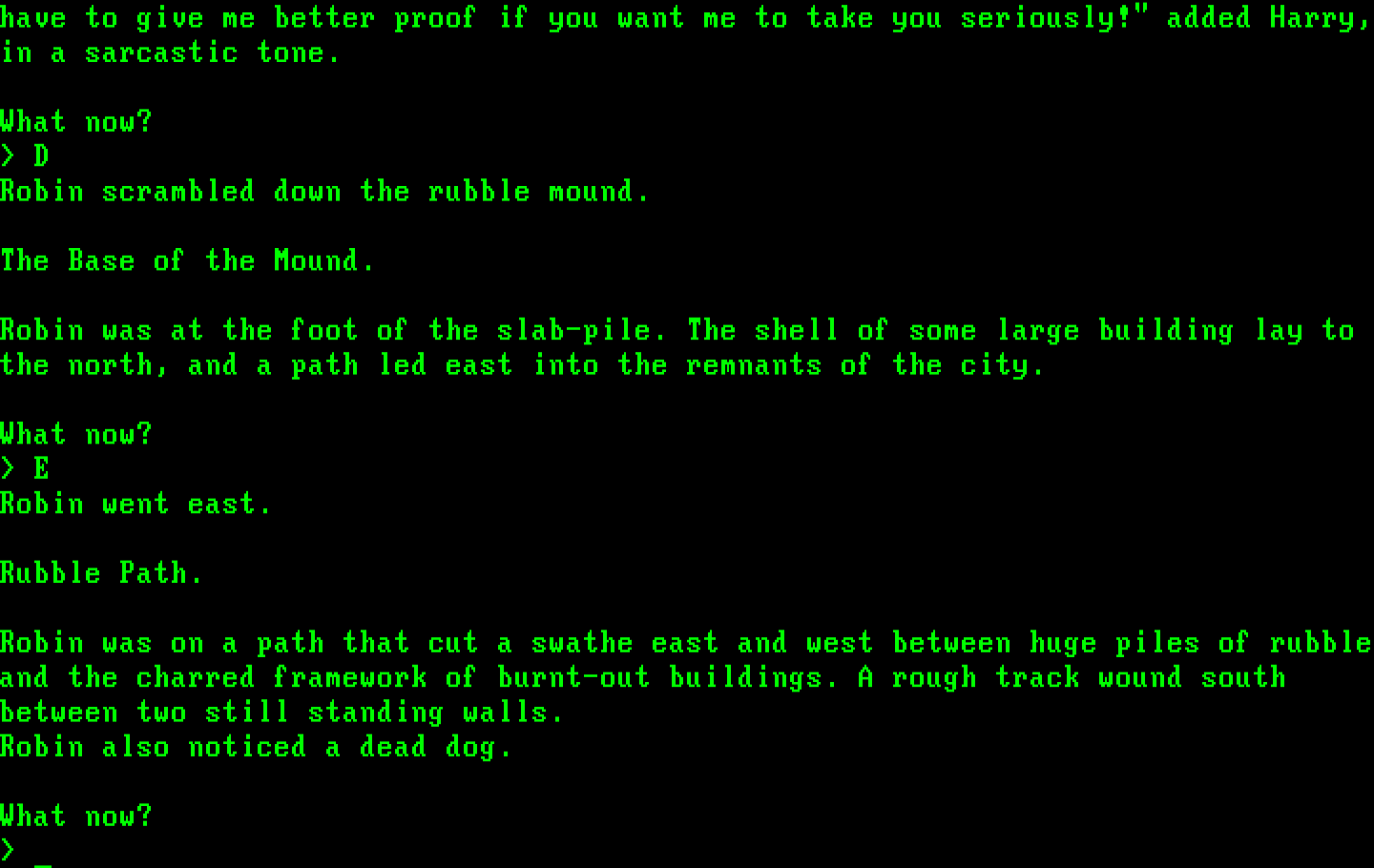 Mindfighter IBM PC/Compatibles Screenshot: Wandering a wasteland.