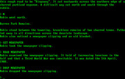 Mindfighter for IBM PC/Compatibles - Reading a newspaper clipping provides some background.