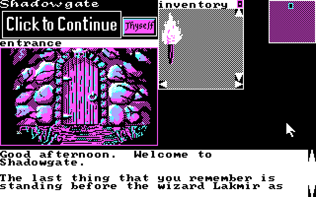 Shadowgate IBM PC/Compatibles Screenshot: The game begins here.