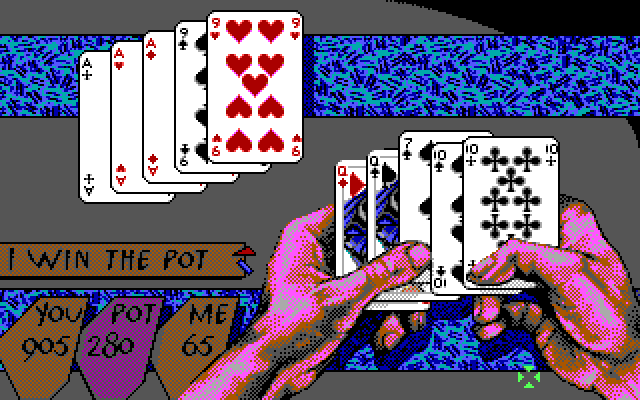 Teenage Queen IBM PC/Compatibles Screenshot: I bet big this time...but my two pair lost!