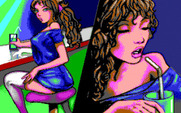 Teenage Queen for IBM PC/Compatibles - The image is split in two this time.