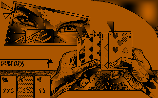 Teenage Queen IBM PC/Compatibles Screenshot: Select the cards you wish to discard.