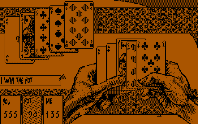 Teenage Queen IBM PC/Compatibles Screenshot: My two pair didn't win against three of a kind!