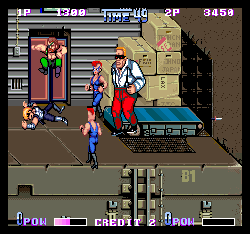 Double Dragon II: The Revenge Arcade Screenshot: A very large end of level boss!