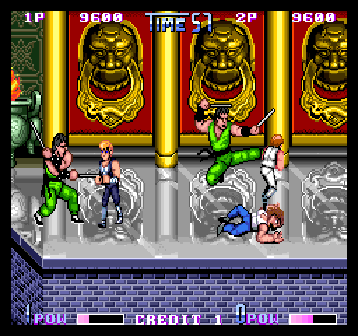 Double Dragon II: The Revenge Arcade Screenshot: Enemies become faster and more skilled as the game progresses.