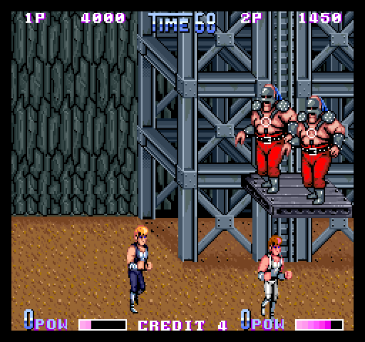 Double Dragon II: The Revenge Arcade Screenshot: Here comes trouble! Two very tough opponents at once!