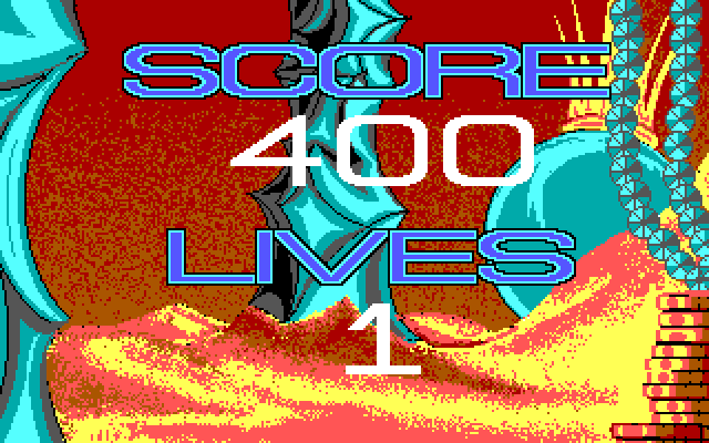 Dragon's Lair IBM PC/Compatibles Screenshot: Didn't escape this time...but earned a few points!