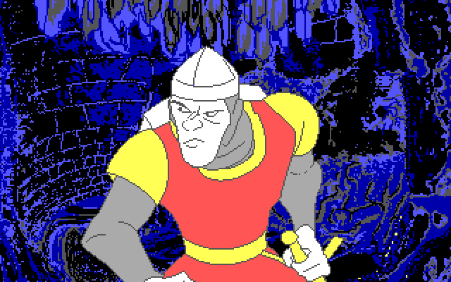 Dragon's Lair IBM PC/Compatibles Screenshot: Our hero enters the next room...
