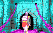 Dragon's Lair for IBM PC/Compatibles - Game start; walking towards the castle...