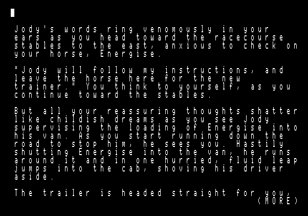 High $take$ Apple II Screenshot: Here's how the game starts...