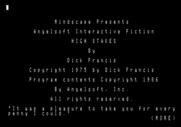 High $take$ for Apple II - Title screen.