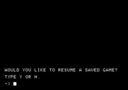 High $take$ for Apple II - Resume a saved game?