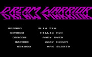 Dream Warrior for IBM PC/Compatibles - Game over; here's the high scores.