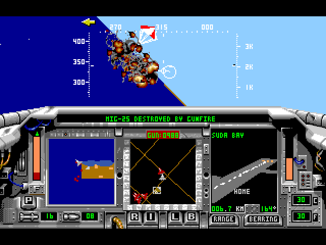 F-15 Strike Eagle II Sega Genesis / Mega Drive Screenshot: One plane destroyed!