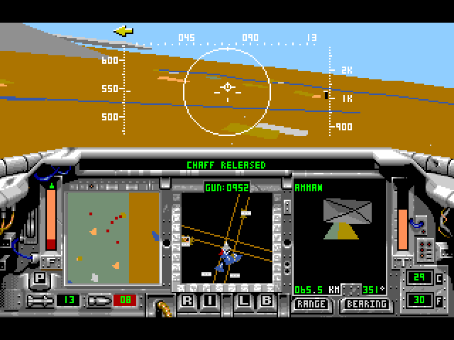 F-15 Strike Eagle II Sega Genesis / Mega Drive Screenshot: Flying around the middle east.