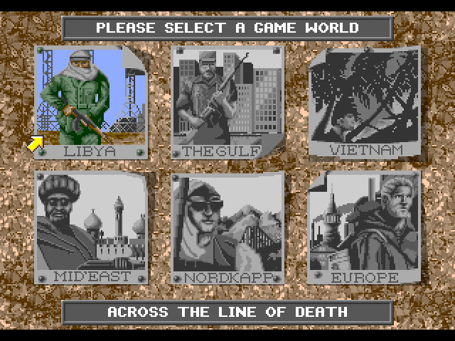 F-15 Strike Eagle II Sega Genesis / Mega Drive Screenshot: Select a game world.
