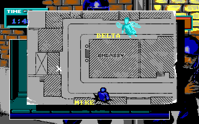 Hostage: Rescue Mission IBM PC/Compatibles Screenshot: The map shows the current position of your men.