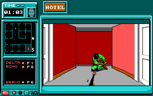 Hostage: Rescue Mission IBM PC/Compatibles Screenshot: That's one down, more to go...