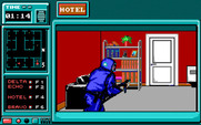 Hostage: Rescue Mission for IBM PC/Compatibles - Searching the building.