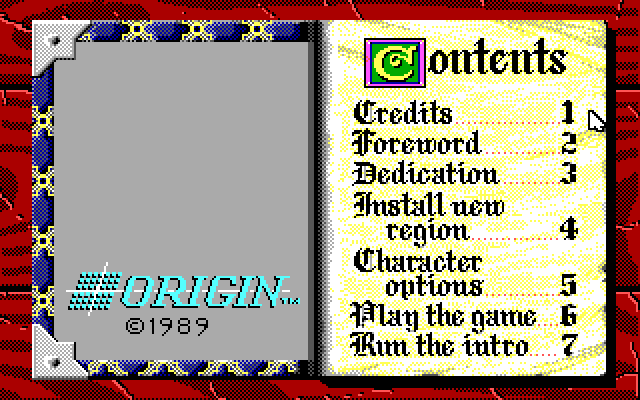 Knights of Legend IBM PC/Compatibles Screenshot: The main menu.