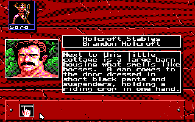 Knights of Legend IBM PC/Compatibles Screenshot: Visiting a barn.