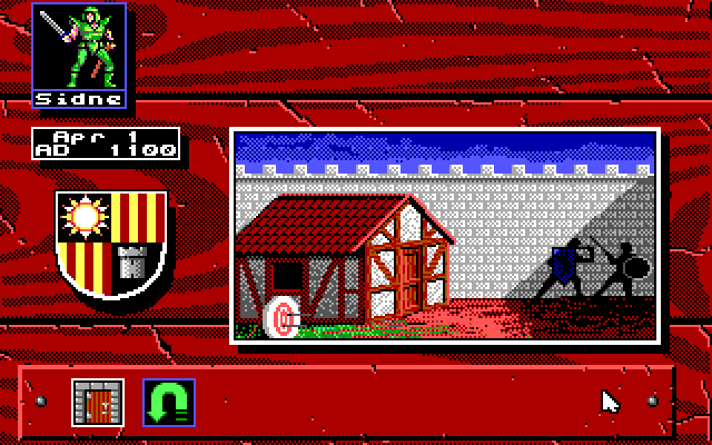 Knights of Legend IBM PC/Compatibles Screenshot: Practice fighting?