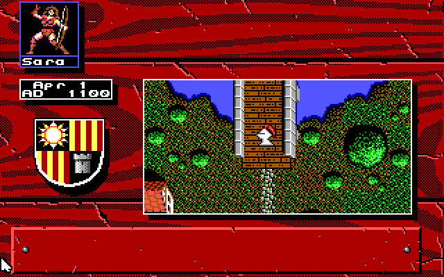 Knights of Legend IBM PC/Compatibles Screenshot: Where does this bridge lead?