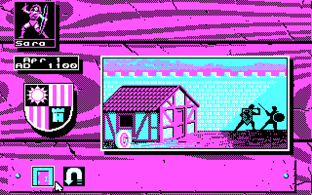 Knights of Legend IBM PC/Compatibles Screenshot: Practice fighting?