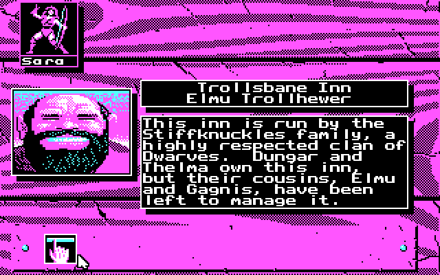 Knights of Legend IBM PC/Compatibles Screenshot: The game begins in an inn.