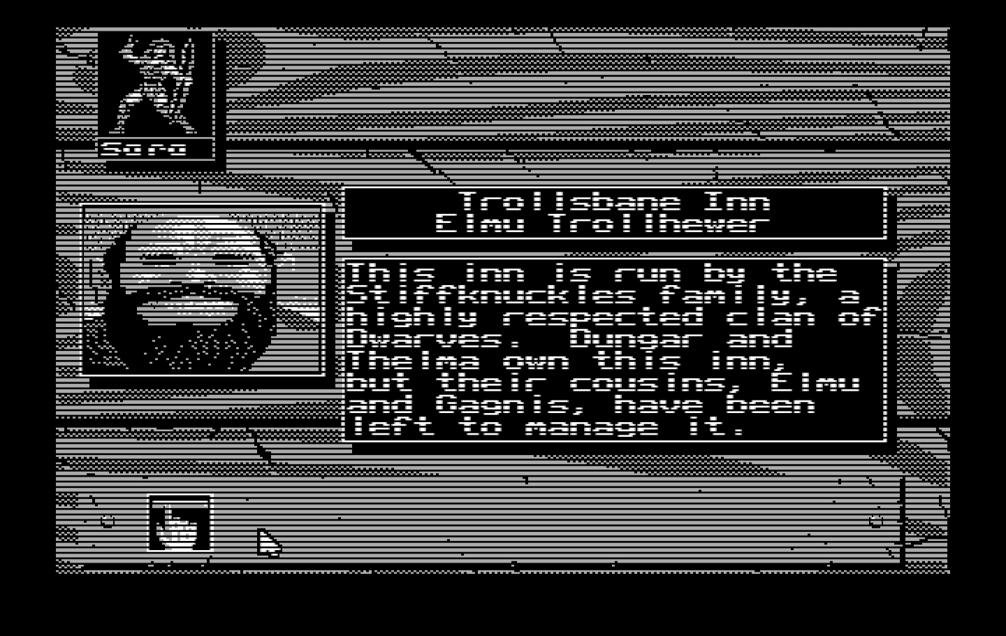 Knights of Legend IBM PC/Compatibles Screenshot: The game begins at this inn.