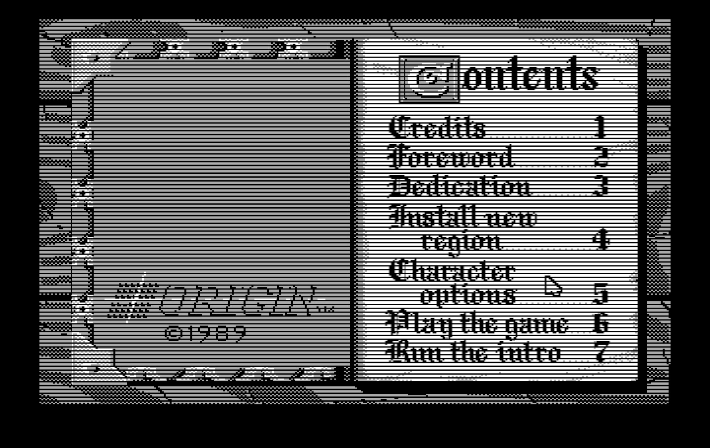 Knights of Legend IBM PC/Compatibles Screenshot: The main menu.
