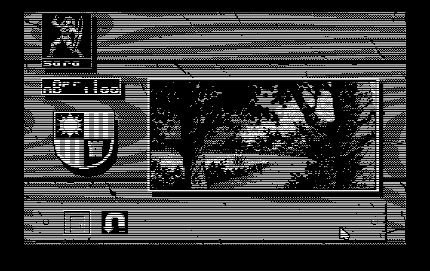 Knights of Legend IBM PC/Compatibles Screenshot: Entering the forest.