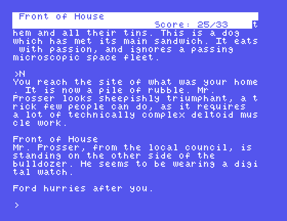 Hitchhiker's Guide to the Galaxy, The Tatung Einstein Screenshot: My house is now a pile of rubble.