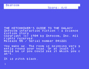 Hitchhiker's Guide to the Galaxy, The for Tatung Einstein - Title screen and starting location.