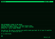 Hitchhiker's Guide to the Galaxy, The for Amstrad PCW - Starting screen.