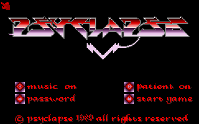 Never Mind Amiga Screenshot: Main menu.