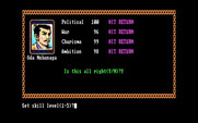 Nobunaga's Ambition II for IBM PC/Compatibles - Here, you can see the skill level of each daimyo, with an option to say 'no' and pick another.