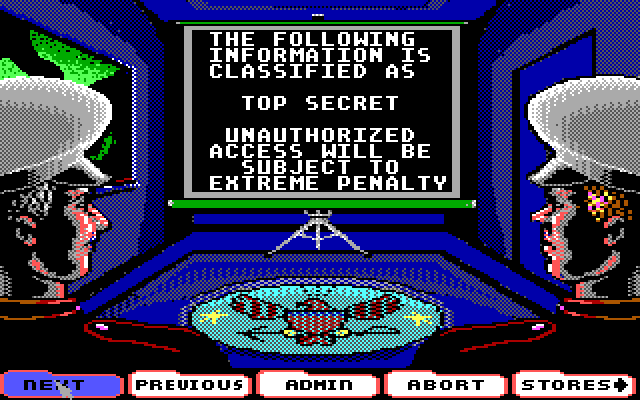 Ocean Ranger IBM PC/Compatibles Screenshot: A very important Top Secret mission!
