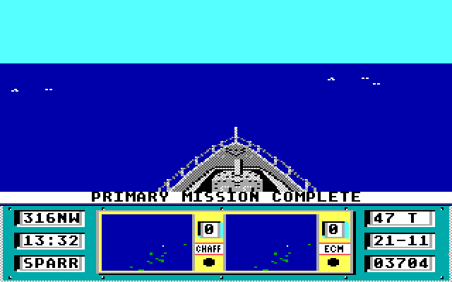 Ocean Ranger IBM PC/Compatibles Screenshot: A message appears when the primary and secondary missions are complete