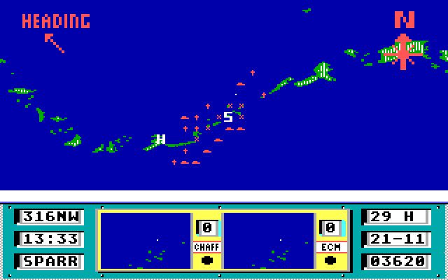 Ocean Ranger IBM PC/Compatibles Screenshot: A view of the Tactical Chart
