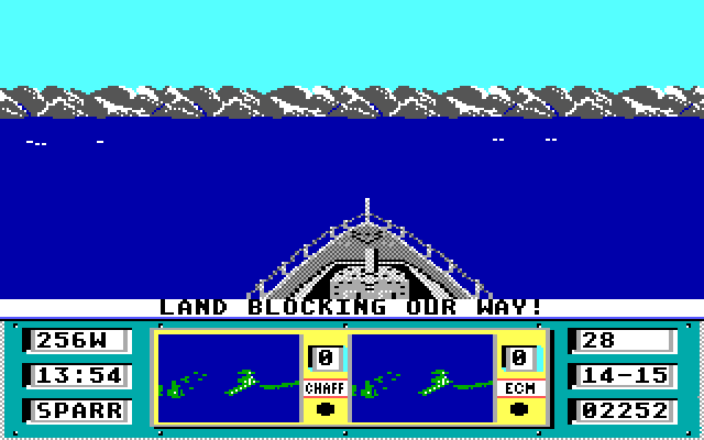 Ocean Ranger IBM PC/Compatibles Screenshot: Land mass in the way