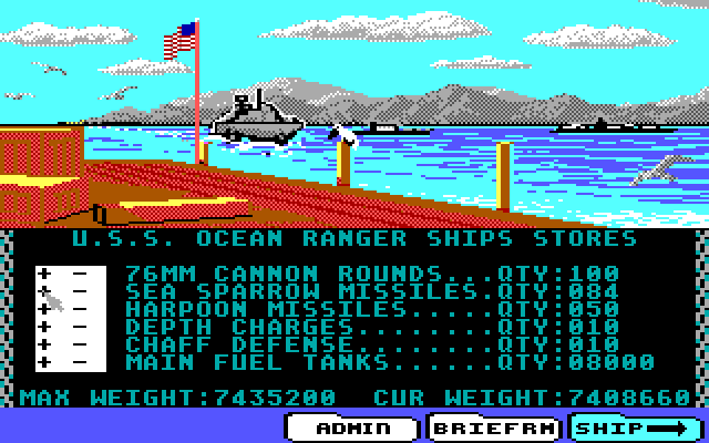 Ocean Ranger IBM PC/Compatibles Screenshot: The ship's stores