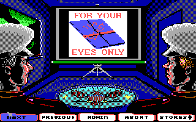 Ocean Ranger IBM PC/Compatibles Screenshot: Getting the mission briefing in the Briefing Room