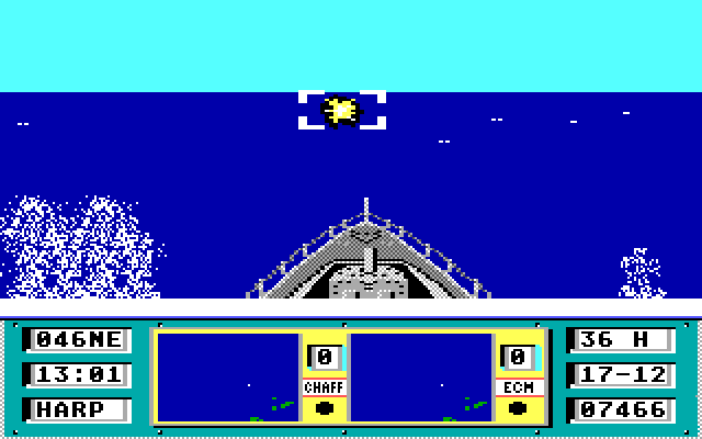 Ocean Ranger IBM PC/Compatibles Screenshot: Got that MIG with a missile!