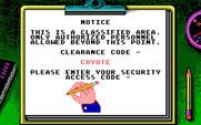 Ocean Ranger for IBM PC/Compatibles - Enter the passcode to start the game