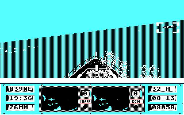 Ocean Ranger IBM PC/Compatibles Screenshot: When thie sight goes from black to white, that indicates lock-on