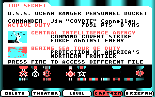 Ocean Ranger IBM PC/Compatibles Screenshot: What you need to know about your Commander