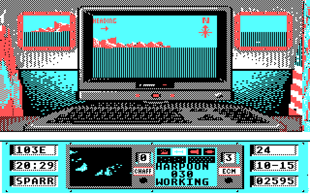 Ocean Ranger IBM PC/Compatibles Screenshot: Here's the navigational status on the Captain's laptop