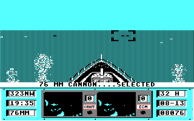 Ocean Ranger IBM PC/Compatibles Screenshot: the 76mm cannon is the appropiate weapon for this enemy