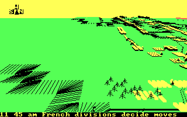 Waterloo IBM PC/Compatibles Screenshot: French divisions decide moves.